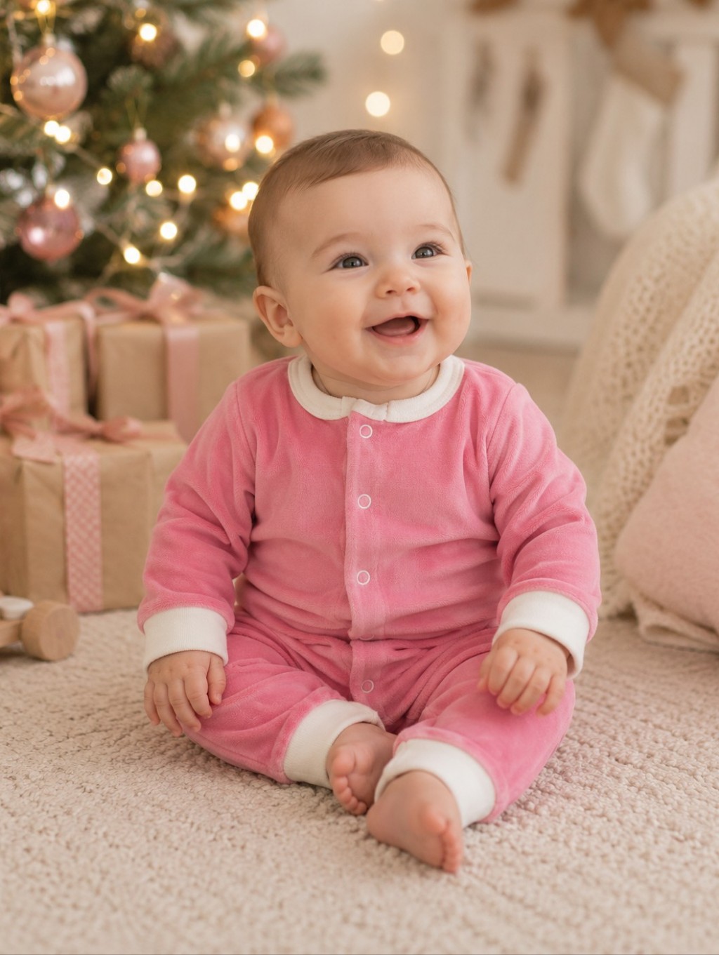 Tbbc The Beaufort Bonnet Company Pink Velour Romper 3-6m Nwt